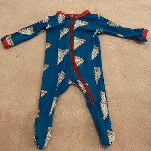 Kickee Pants Blue Pizza Print Newborn Pajamas